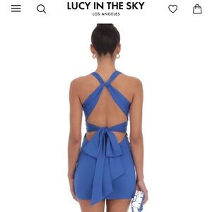 Lucy in the sky twist open back dress. S